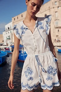 Embroidered Romper