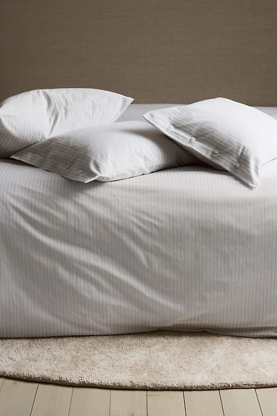 Pinstriped King/Queen Duvet Cover Set