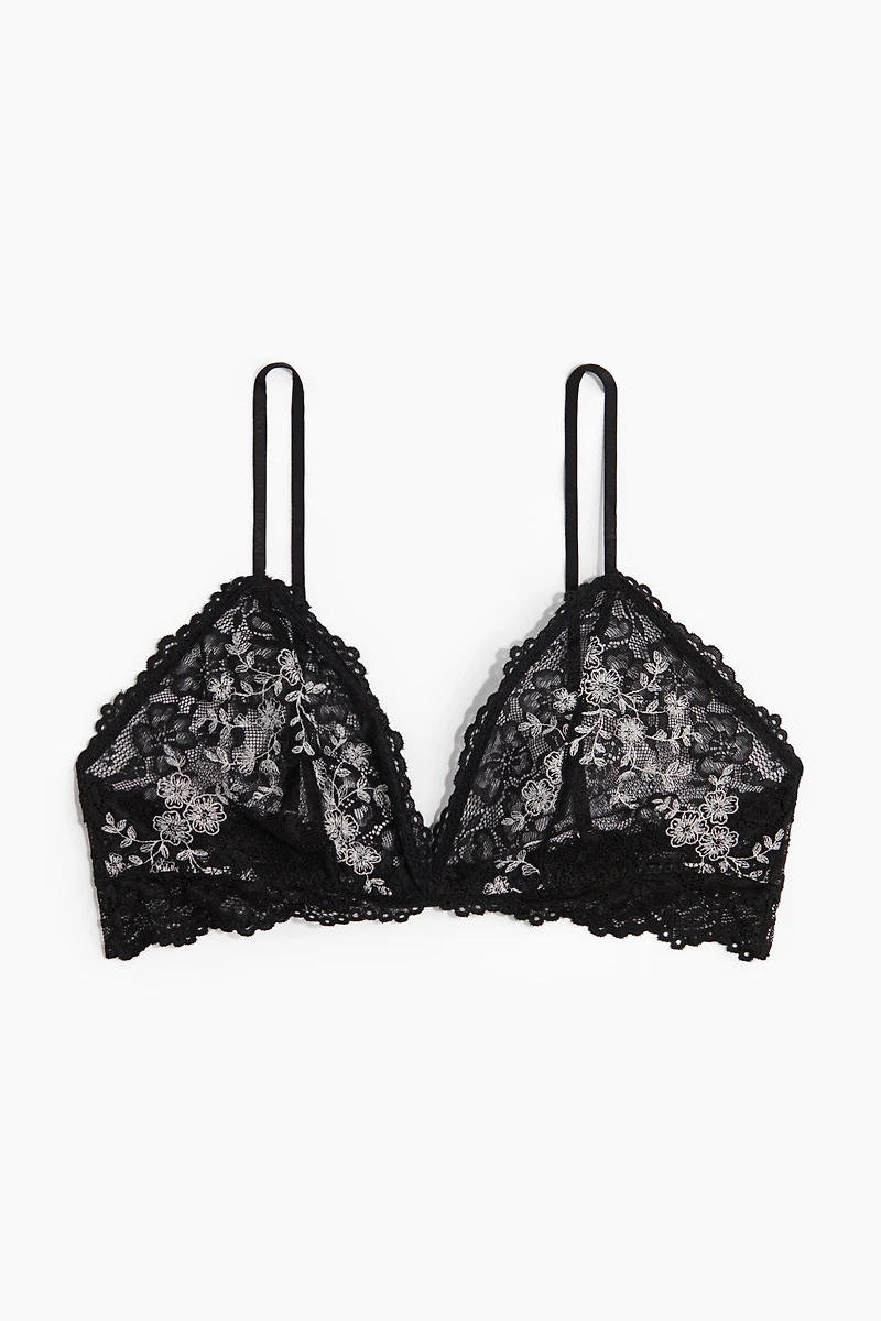 Soutien-gorge souple et brodé en dentelle