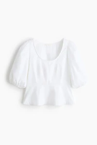 Cotton Peplum Blouse
