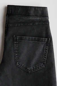 Denim-Look Wide-Leg Jeggings