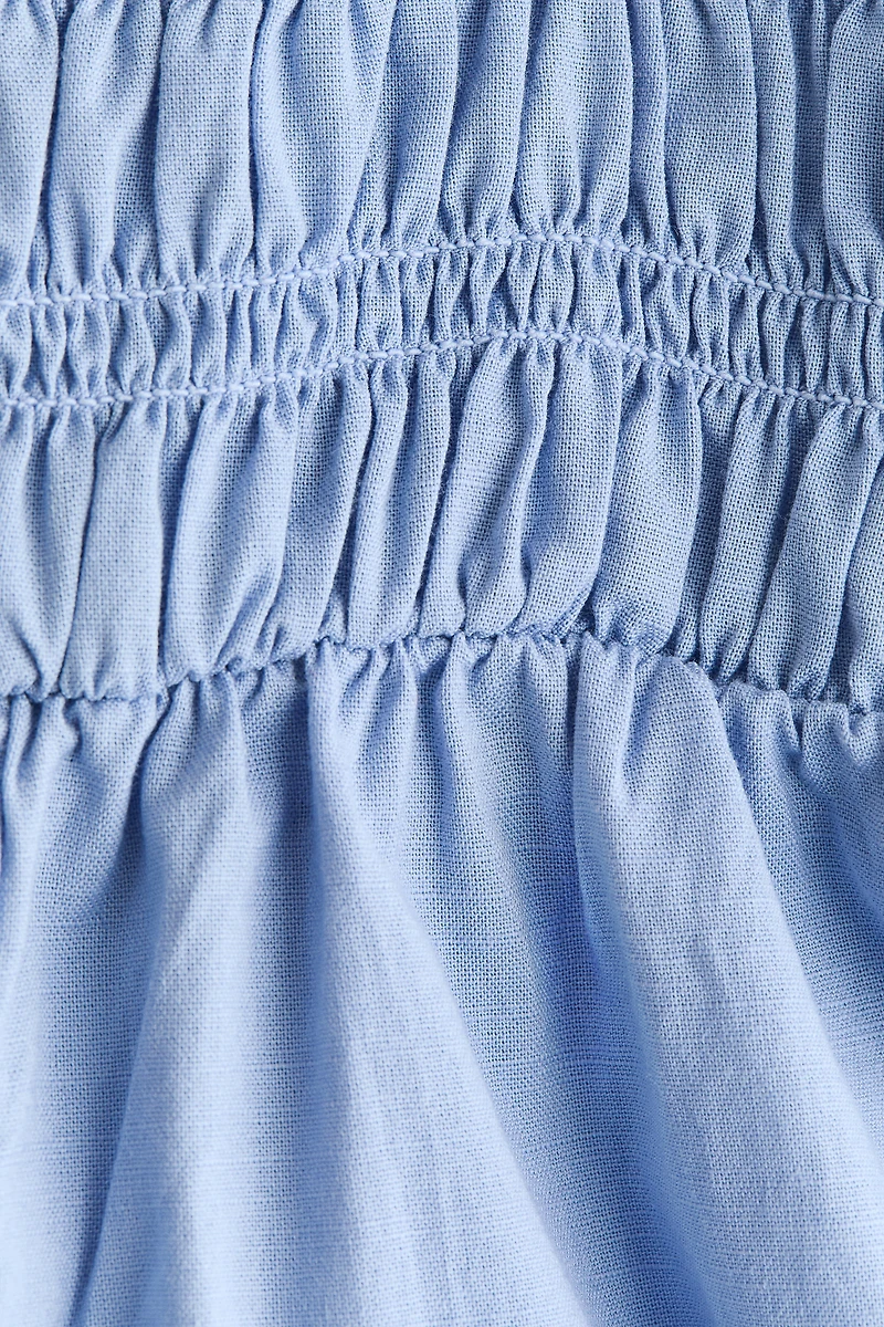 Combinaison pantalon coton, haut en nid d'abeille