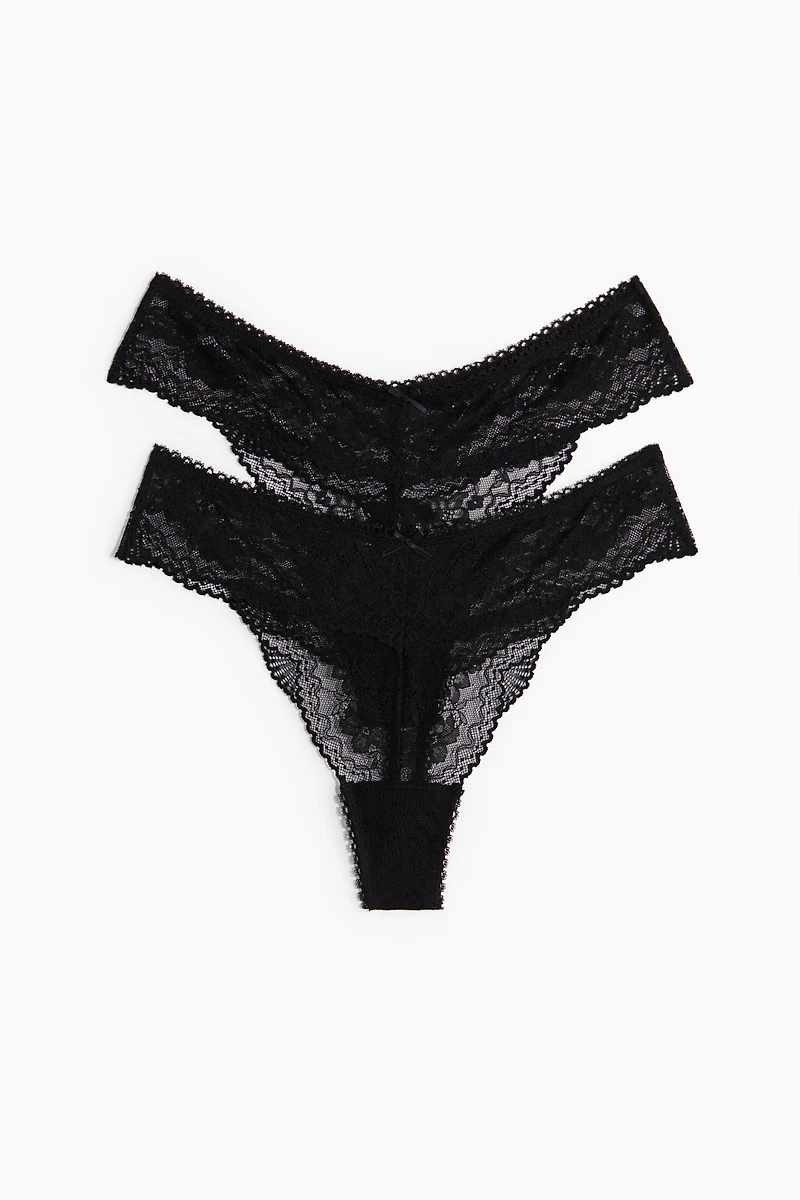 2-Pack Lace Thong Briefs