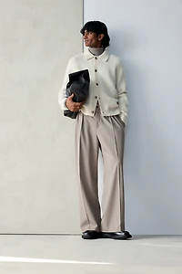 Regular Fit Brushed Wool-Blend Cardigan