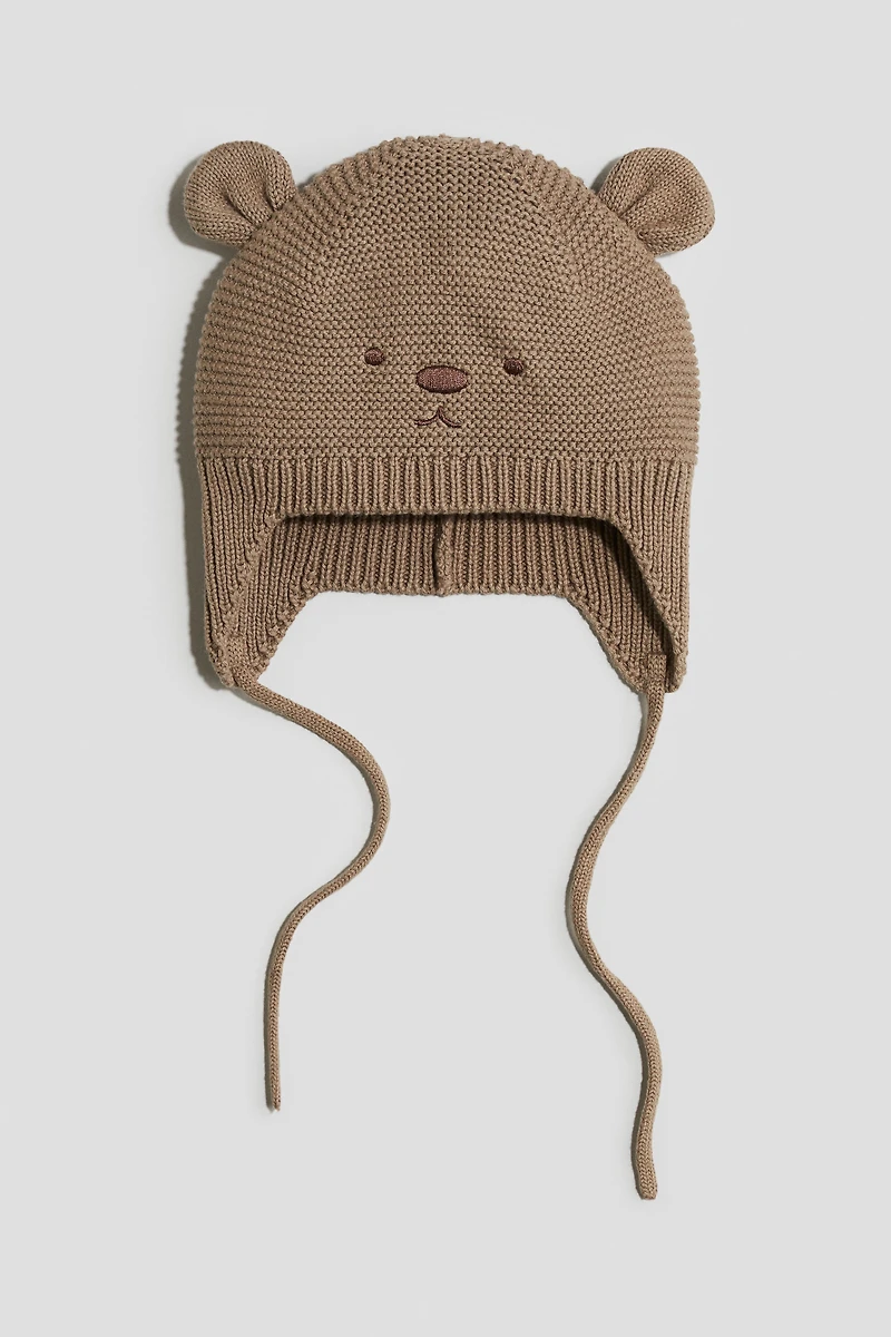 Knit Beanie with Chin Strap