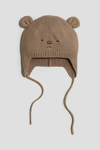 Knit Beanie with Chin Strap