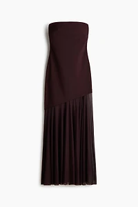 Dual-Fabric Bandeau Dress