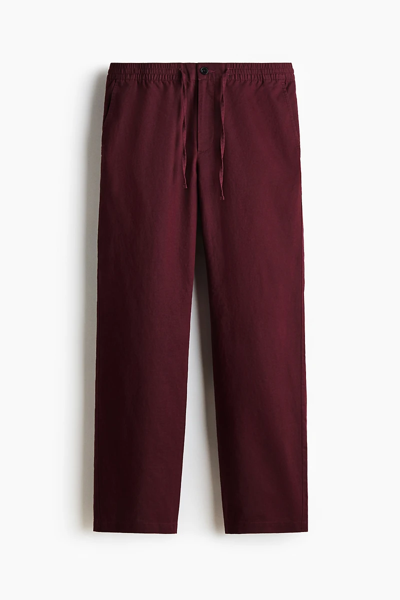Regular-Fit Linen-Blend Pants
