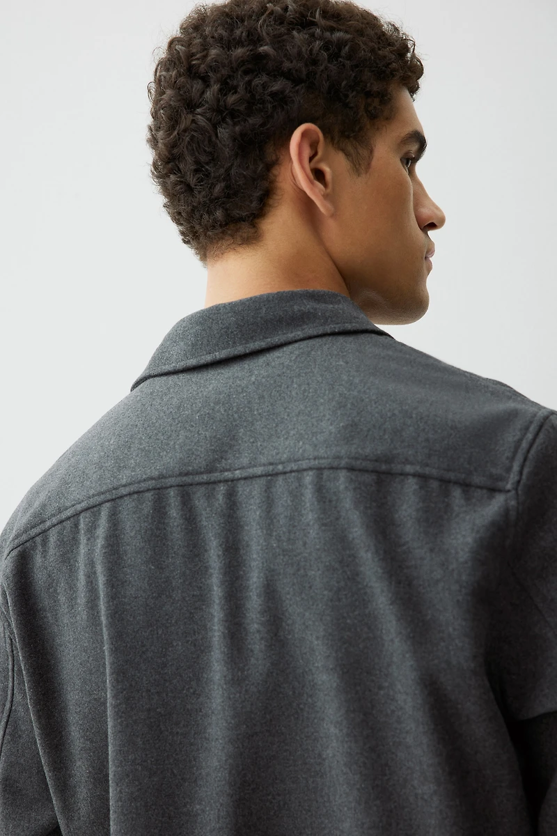 Regular Fit Felted Overshirt