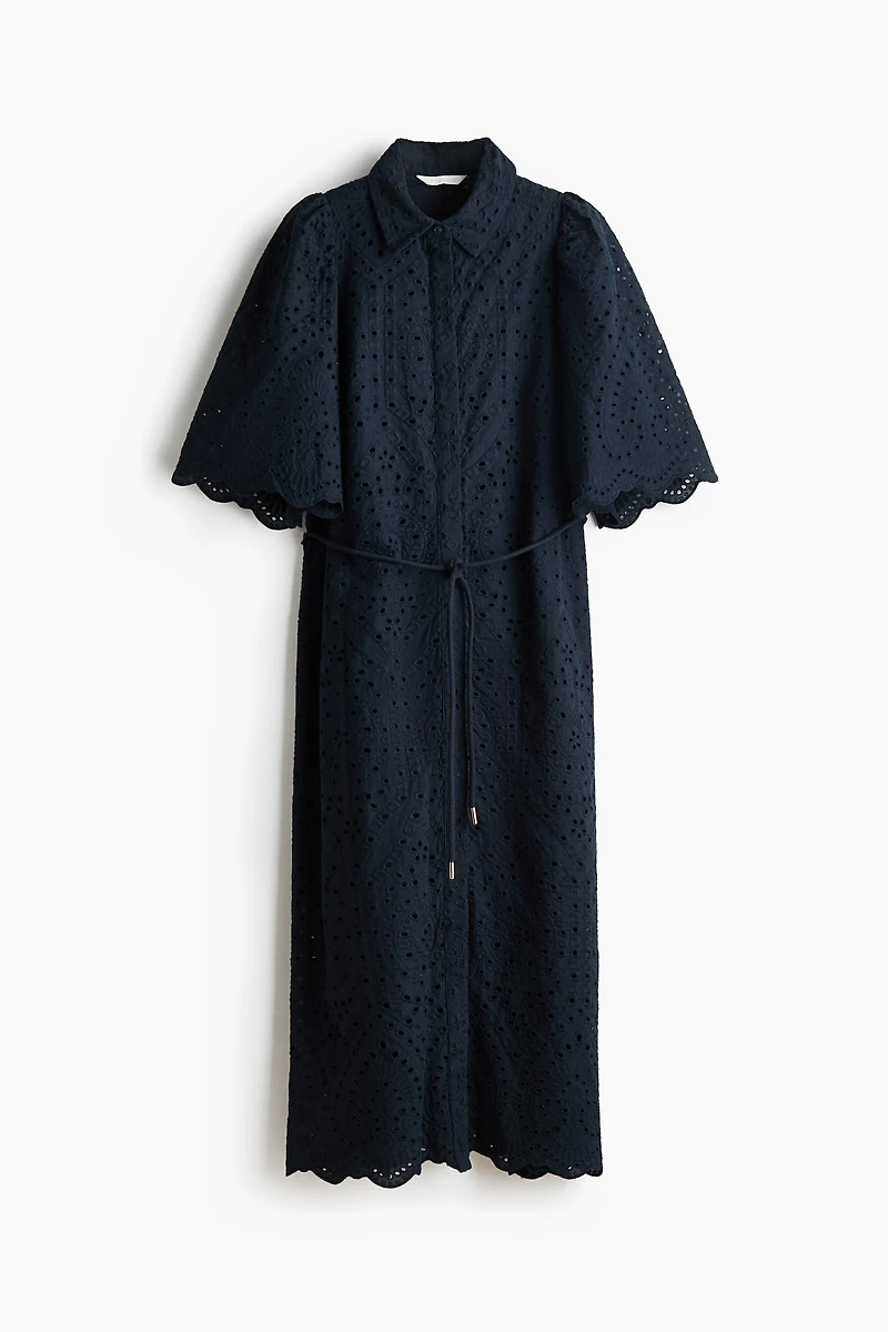 Eyelet-Embroidered Cotton Shirt Dress