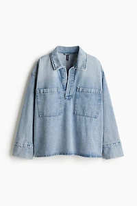 Oversized Pullover Denim Shirt