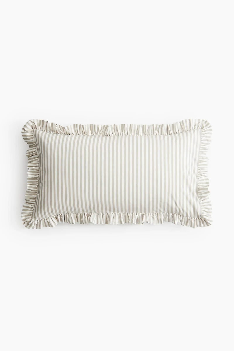 Ruffle-Trimmed Cotton Pillowcase