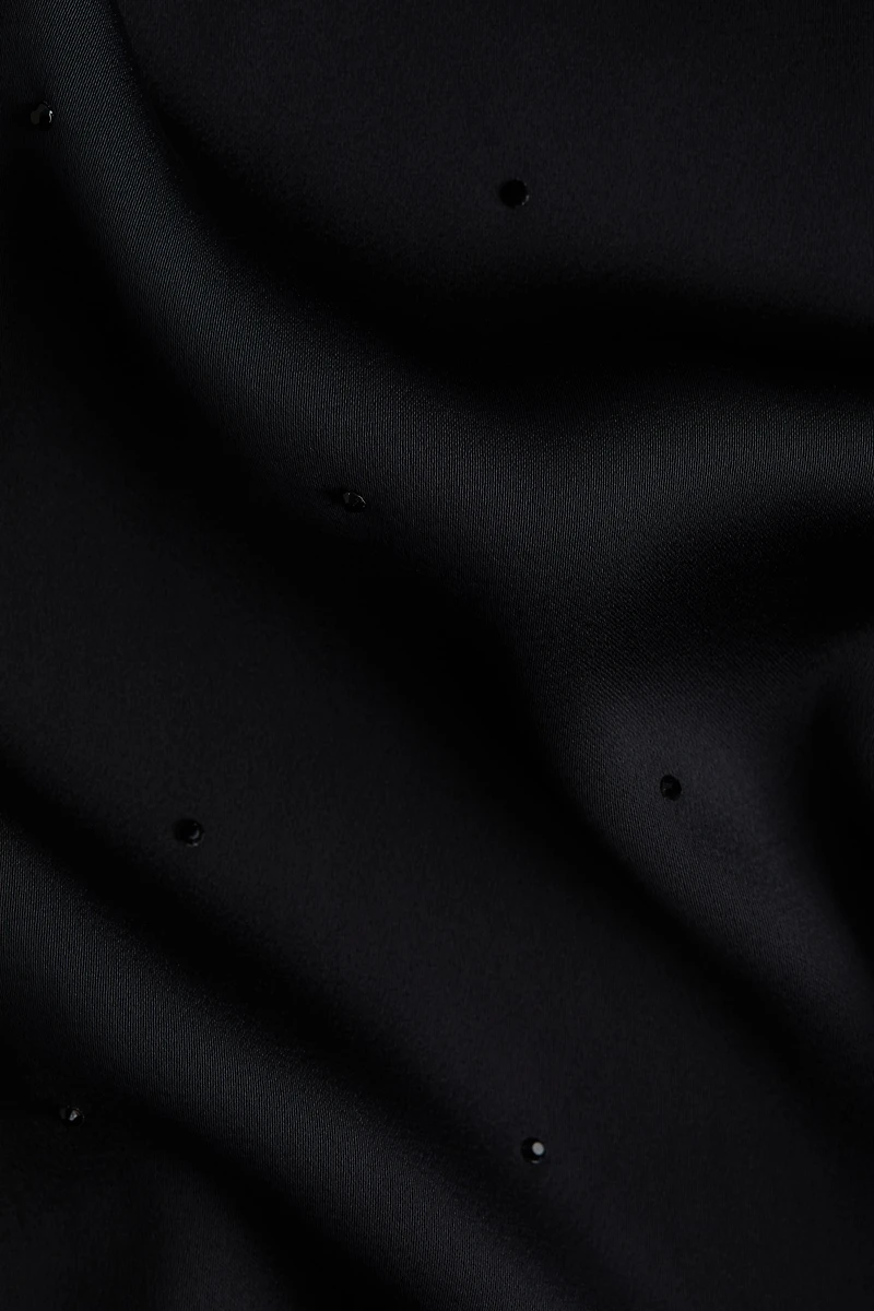 Embellished Satin Pajama Pants