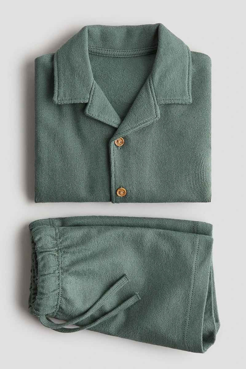 2-Piece Terry Resort Shirt and Shorts Set