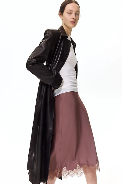 Lace-Trimmed Slip Skirt