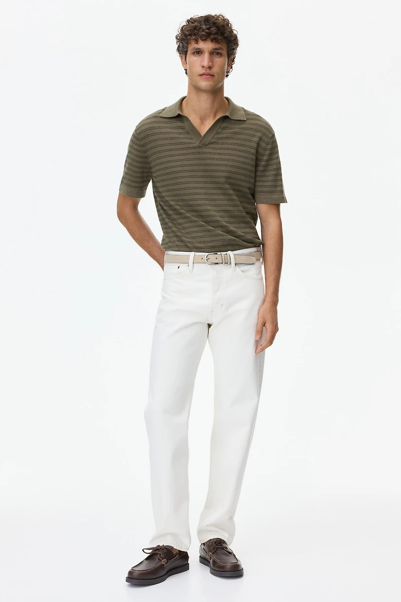 Regular-Fit Linen-Blend Polo Shirt