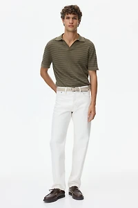 Regular-Fit Linen-Blend Polo Shirt
