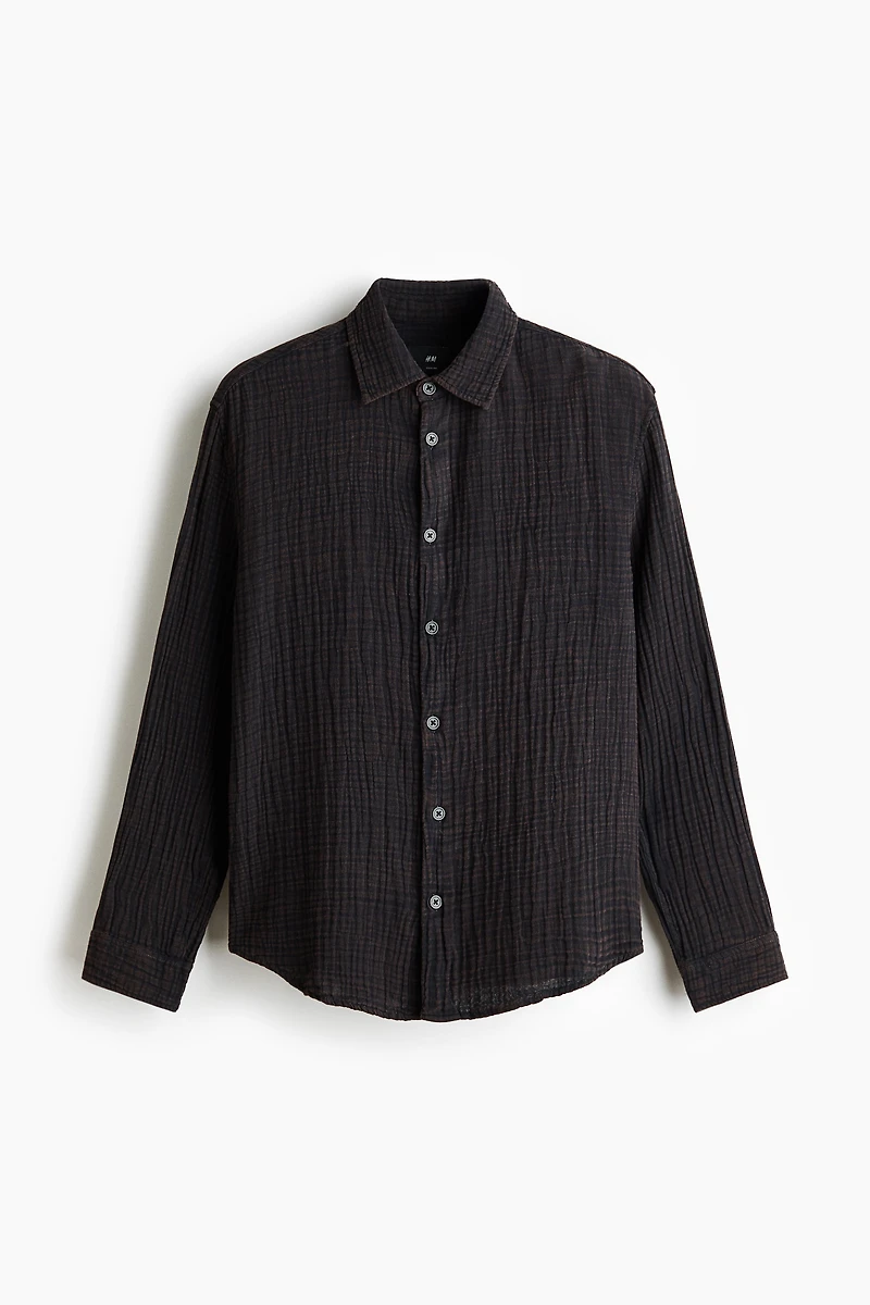 Regular-Fit Cotton Muslin Shirt