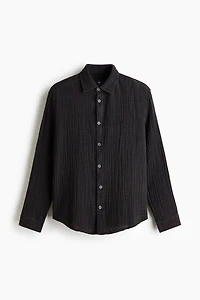 Regular-Fit Cotton Muslin Shirt