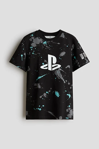 T-shirt en coton avec motif imprimé