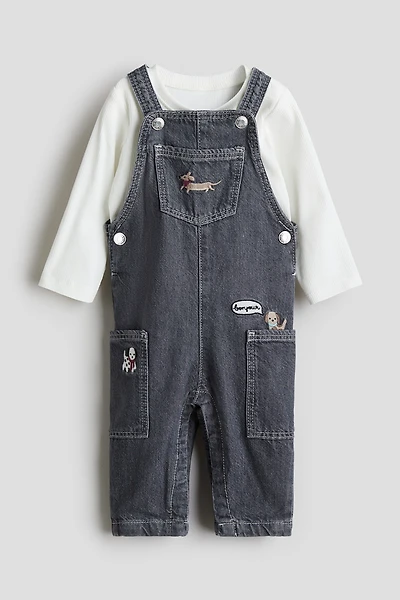 2-Piece Overall and Shirt Set