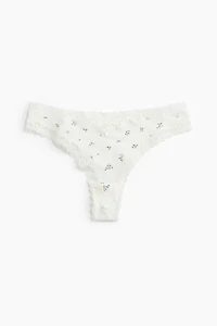 Lot de 5 culottes Brazilian en coton et dentelle