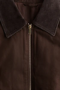 Veste sans manches avec col en velours côtelé