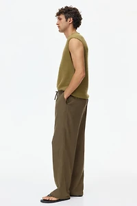 Relaxed-Fit Linen-Blend Pants