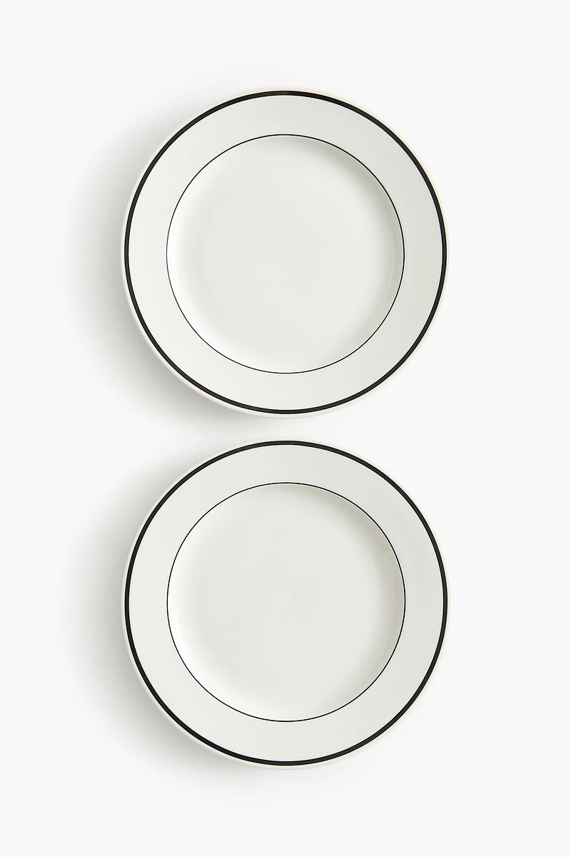Lot de 2 grandes assiettes en porcelaine
