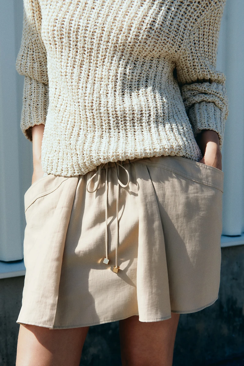 Lyocell-Blend Drawstring Skirt
