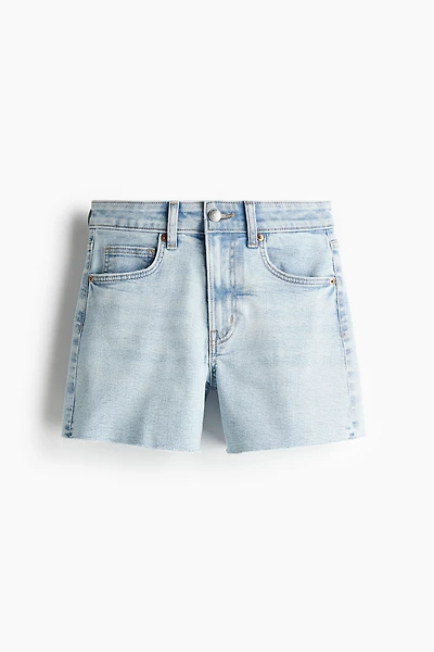 Short en denim Coupe Ajustée Taille Haute