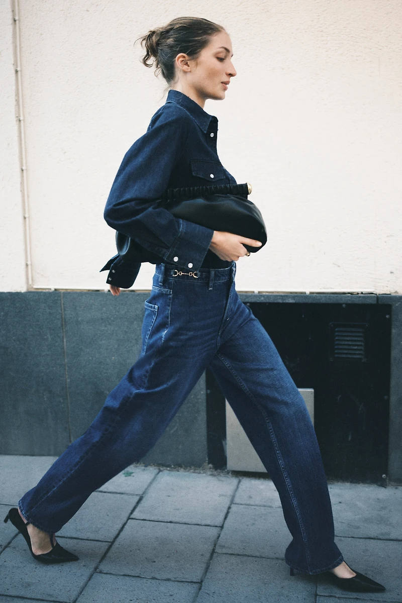 Jean droit taille haute