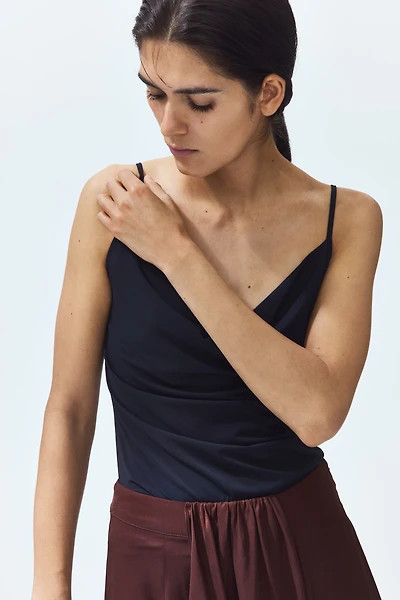 Cowl-Neck Strappy Top