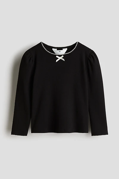 Haut en jersey à bords picots