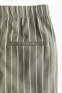 Wide-Leg Linen-Blend Pants