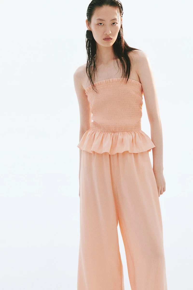 Smocked Bandeau Jumpsuit
