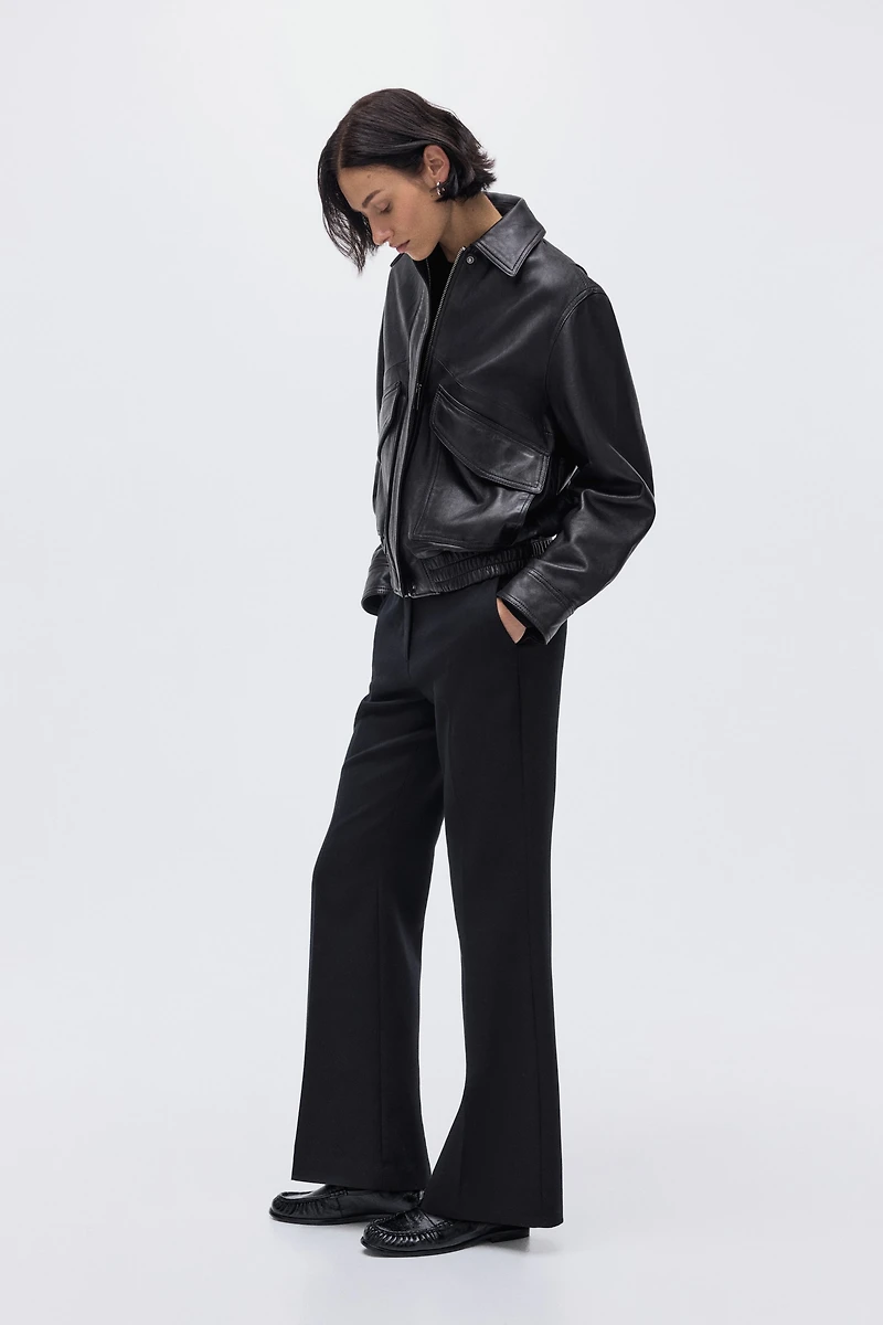 Flared Wool-Blend Pants