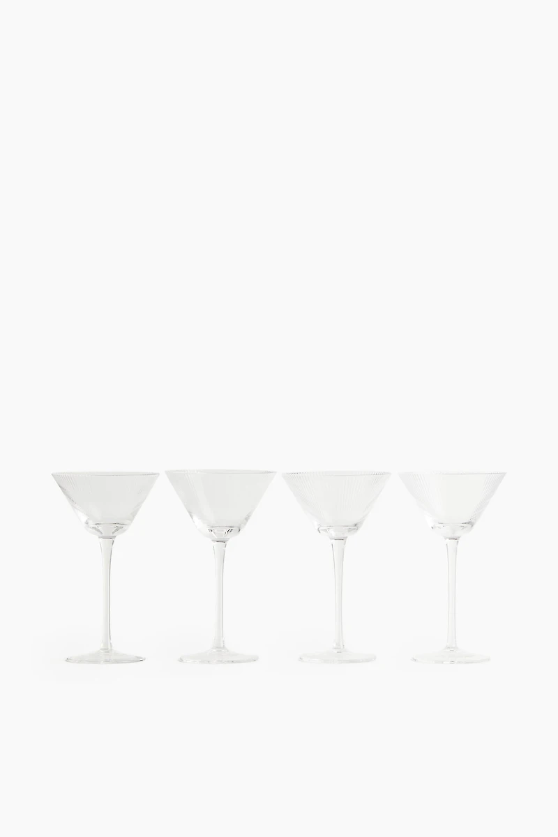 4-Pack Fluted Cocktail Glasses