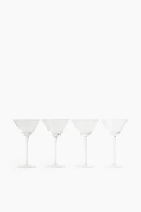 4-Pack Fluted Cocktail Glasses
