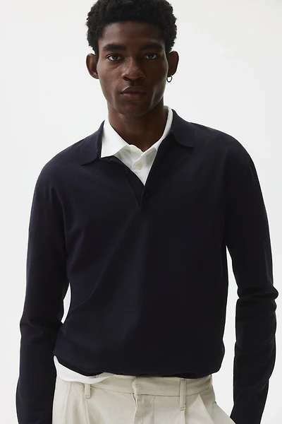 Regular-Fit Fine-Knit Polo Shirt