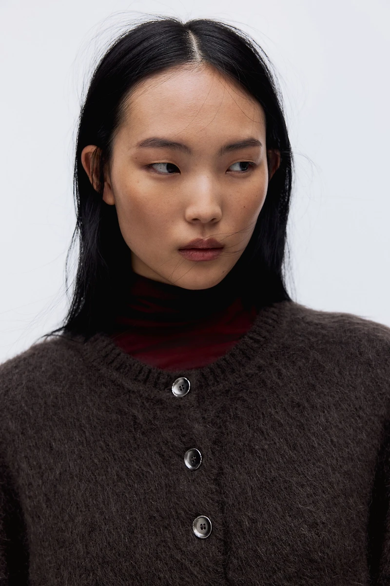 Cardigan en mélange de mohair