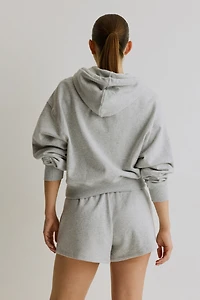 Cropped Hooded Activewear Sweatshirt Jacket