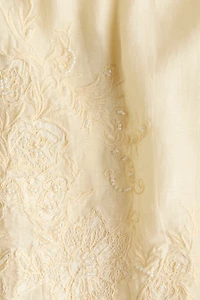 Linen-Blend Pajama Shorts