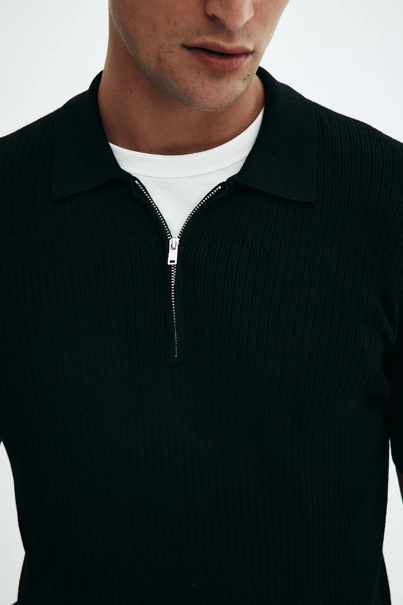 Slim-Fit Half-Zip Polo Shirt