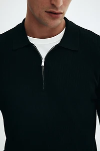 Slim-Fit Half-Zip Polo Shirt