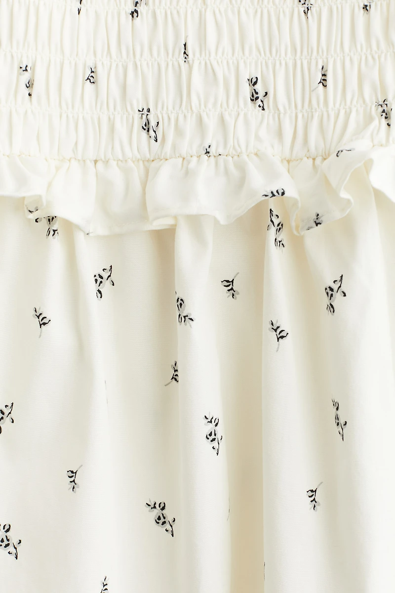 Robe en popeline avec manches volantées