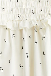 Robe en popeline avec manches volantées