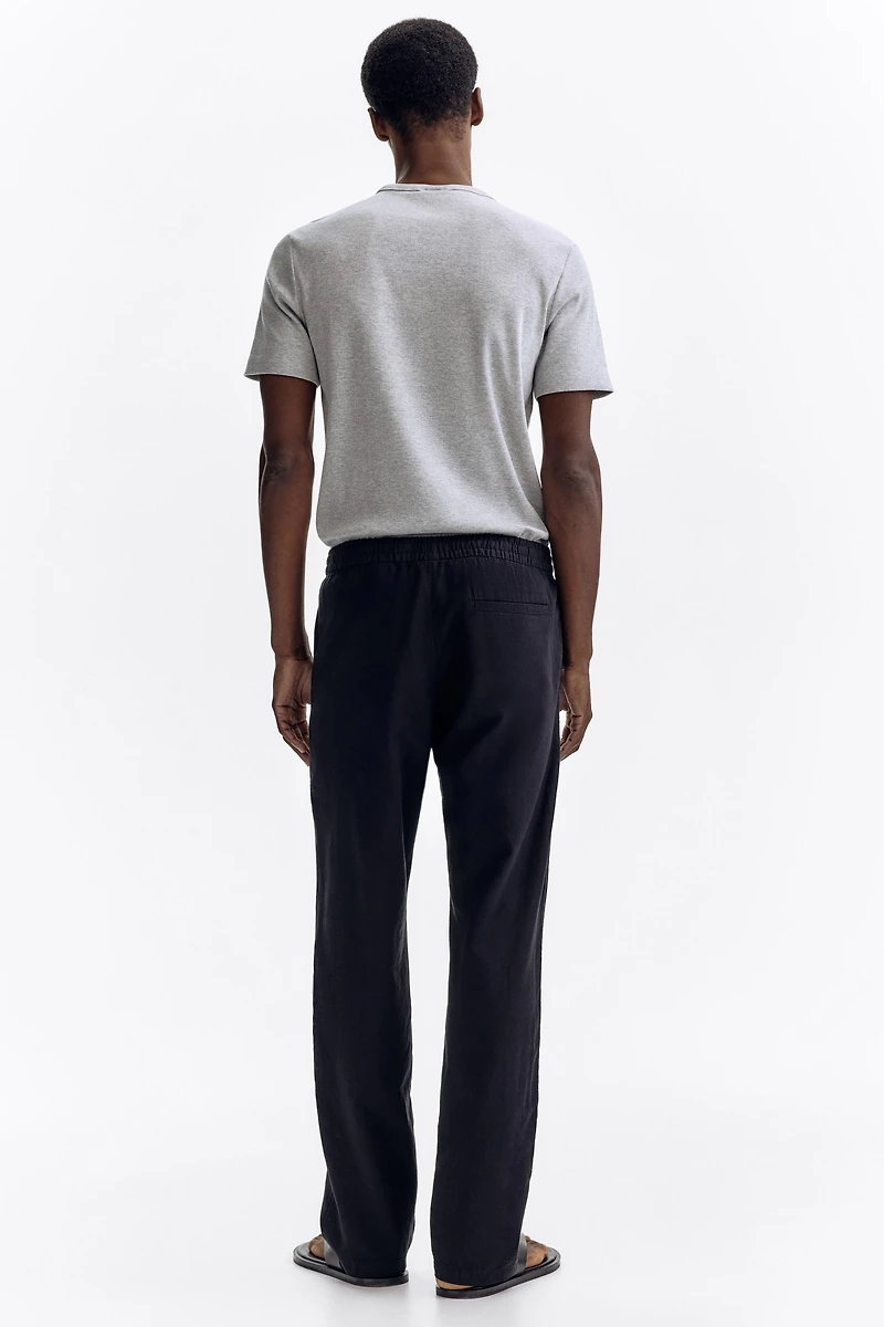 Regular-Fit Linen-Blend Pants
