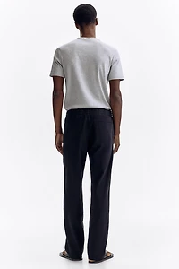 Regular-Fit Linen-Blend Pants