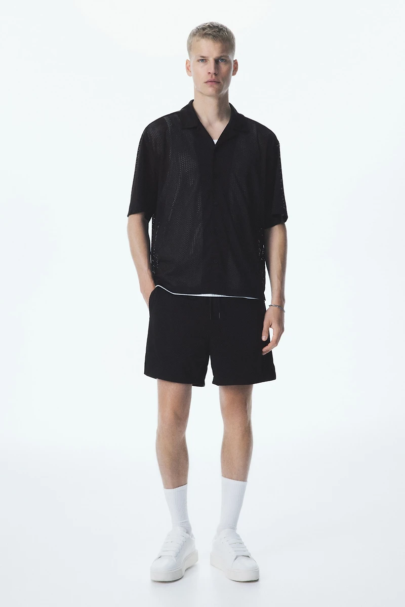 Loose-Fit Mesh Resort Shirt